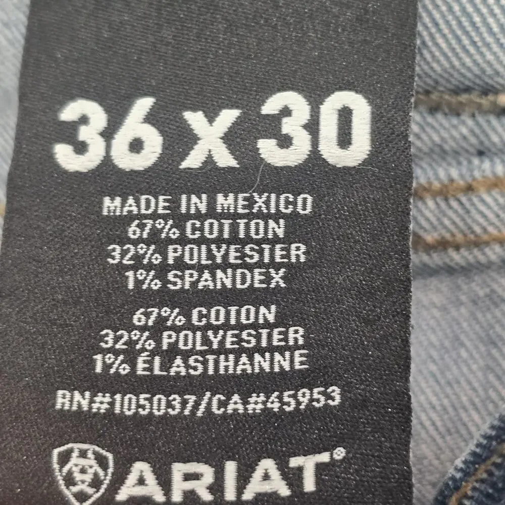 Ariat Rebar M4 Relaxed Boot Cut Jeans Mens 36x31 Carbine Blue Denim 10016221